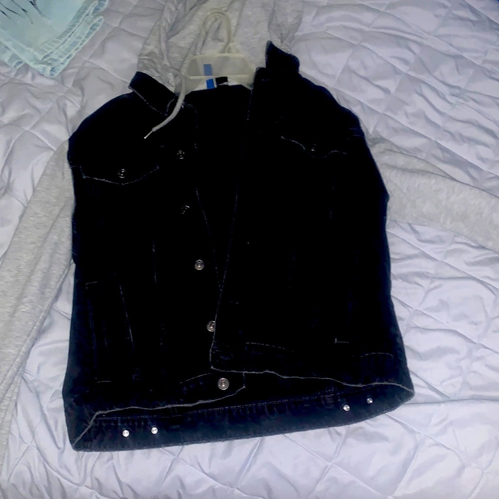 A H&M jean jacket hoodie